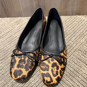 SCHUTZ Animal Print Flats with Bow